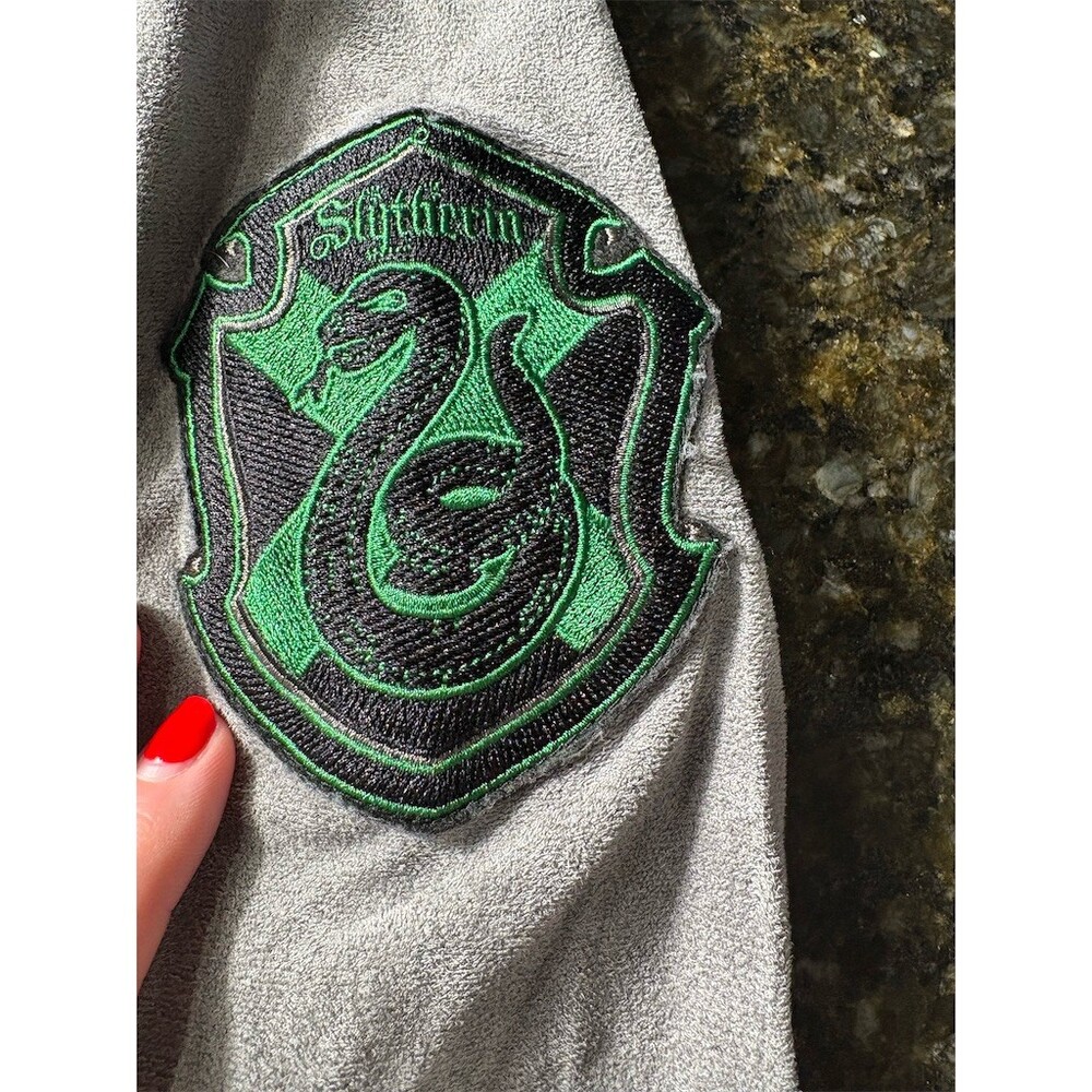 Harry Potter Slytherin Cropped Blazer Jacket Womens Gray Green Size M - Picture 10 of 10